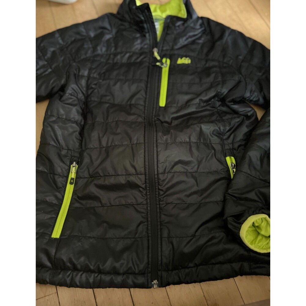 Boys' REI Co-op Revelcloud Jacket Boys XL Lt Weight Black Neon Yellow